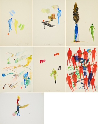 Collection of 7 works on paper