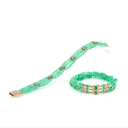 2 Emerald-Diamond-Bracelets