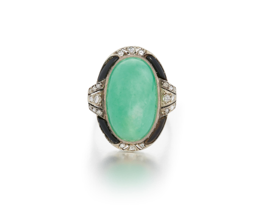 Jade-Diamant-Ring