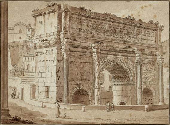 The Triumphal Arch of Septimius Severus in Rome