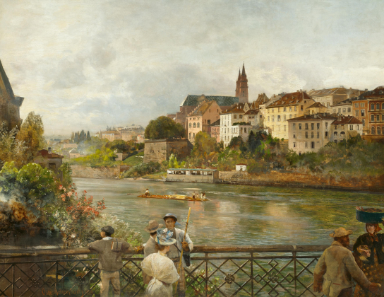 View from the "Mittleren Rheinbrücke" on the Basel Minster