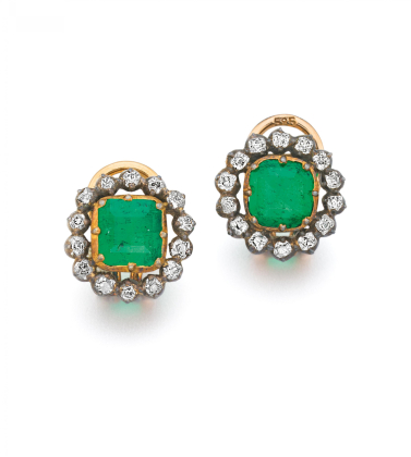 EMERALD-DIAMOND-EAR JEWELERY