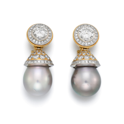 DIAMOND-PEARL-EAR JEWELERY CLIP