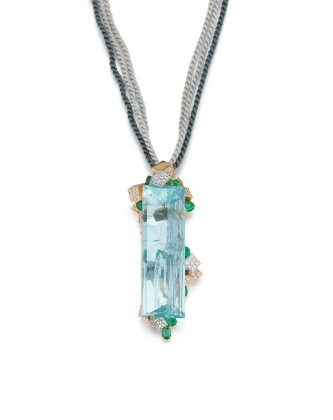 GEMSTONE-DIAMOND-PENDNT ON CORD