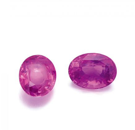 TWO LOOSE PURPLE-PINK-COLOURED SAPPHIRES