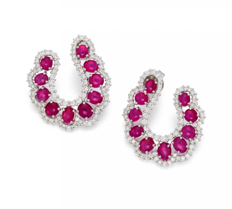 BURMA RUBY-DIAMOND-EAR-JEWELLERY