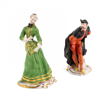 PORCELAIN JULIA AND PANATLONE FROM THE 'COMMEDIA DELL'ARTE'