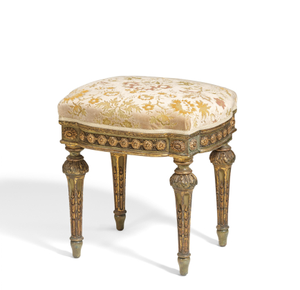 WALNUT TABOURET LOUIS XVI