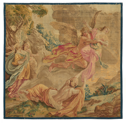 WOOL AND SILK TAPESTRY WITH THE ROBBERY OF OREITHYIA BY BOREAS