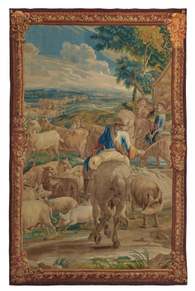 WOOL AND SILK TAPESTRY 'THE LOOTING'. FROM THE ARTS OF WAR SERIES