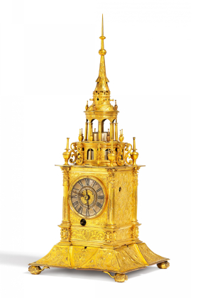 RARE LARGE BRONZE TABERNACLE CLOCK