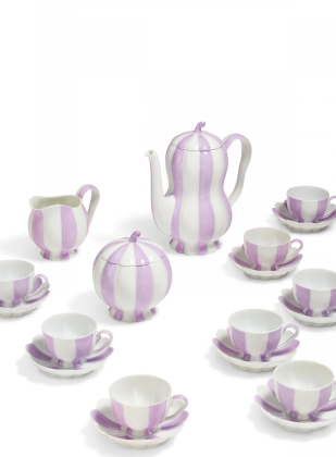 SMALL PORCELAIN MOCHA SERVICE "MELONE" FOR SIX PEOPLE