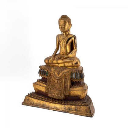 BRONZE BUDDAH SHAKYAMUNI IN BHUMISPARSHA MUDRA