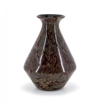 DOUBLE-CONIC GLASS VASE WITH DARK DECOR "JADES"