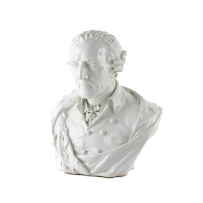 LARGE PORCELAIN BUST OF FREDERICK II OF PRUSSIA