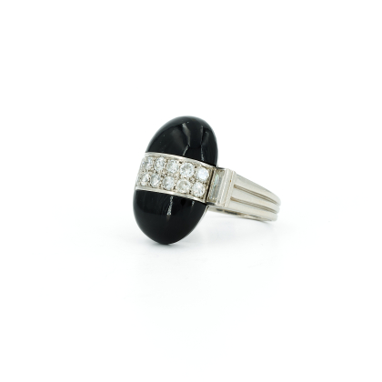 Onyx-Diamant-Ring