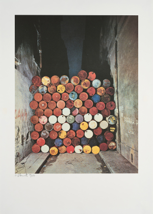 Wall of Oil Barrels - The Iron Curtain, Rue Visconti, Paris, 1961-62