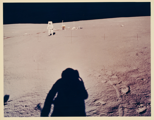 Apollo XI. Shadow of Neil Armstrong Photographing Buzz Aldrin, July 20, 1969