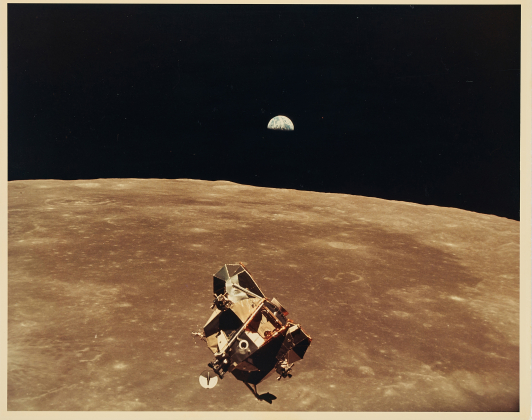 Apollo XI. Earth Rise over Moon, July 20, 1969