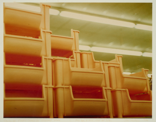 Stacks of Plastic Trays In Discount Store