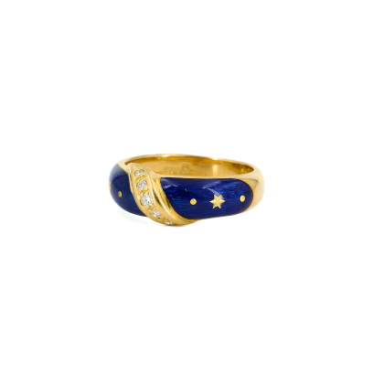 Enamel-Diamond-Ring