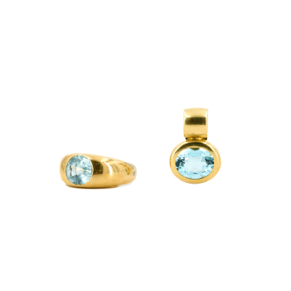 Topaz-Set: Ring and Pendant