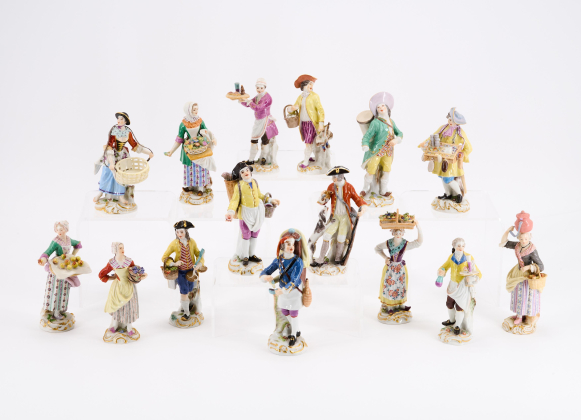14 PORCELAIN FIGURINES FROM THE CRIS DE PARIS