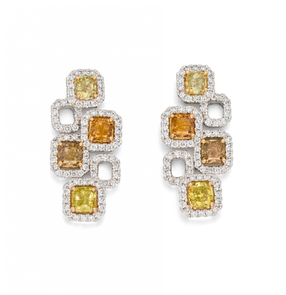 Moderner Fancy Colour Diamant-Ohrschmuck