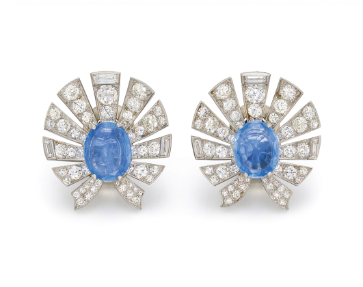 Eleganter Saphir-Diamant-Ohrschmuck