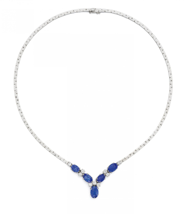 Klassisches Saphir-Diamant-Collier