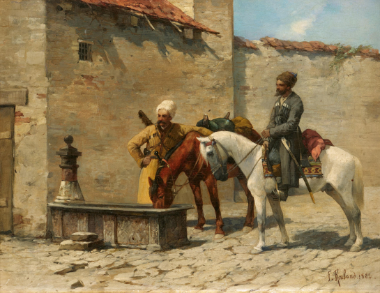 Two Circassian Horsemen at the Well