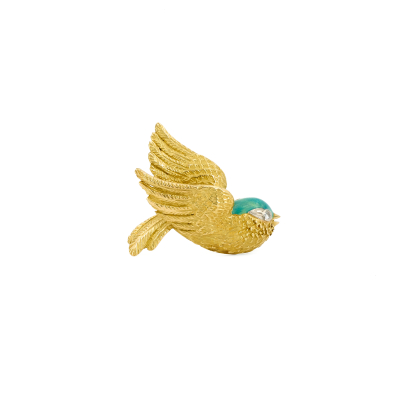Vogel-Email-Brosche