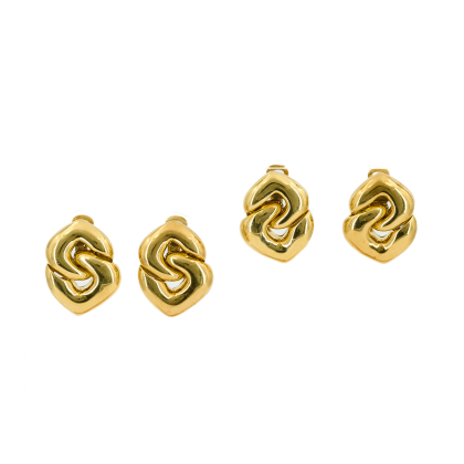 Two Pairs of Gold-Ear-Clip-Ons