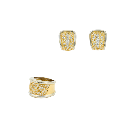 Diamant-Set: Ring und Ohrclips