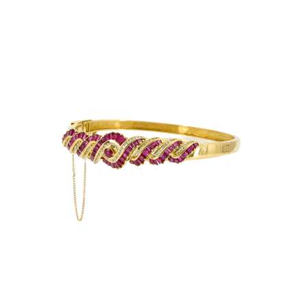 Retro Rubin-Diamant-Armreif