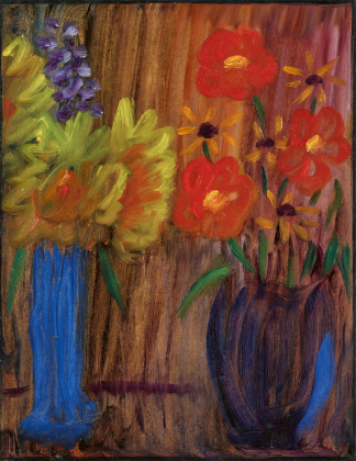 Großes Stillleben: Blumenstillleben mit zwei Vasen