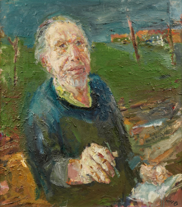 "Ich auf der abendlichen Dorfstraße"