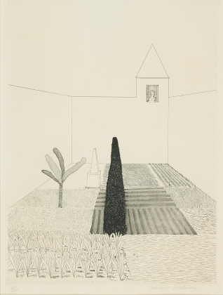 Rapunzel growing in the garden (From: Six fairy tales)