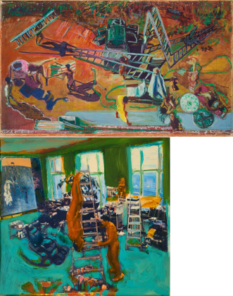 Mixed lot of 2 paintings