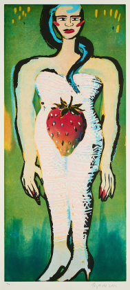 Ohne Titel (Frau mit Erdbeere)