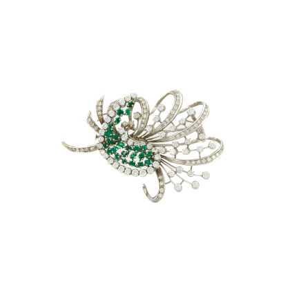Emerald-Diamond-Brooch