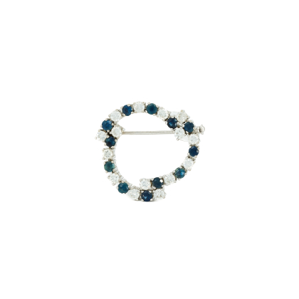 Sapphire-Diamond-Brooch