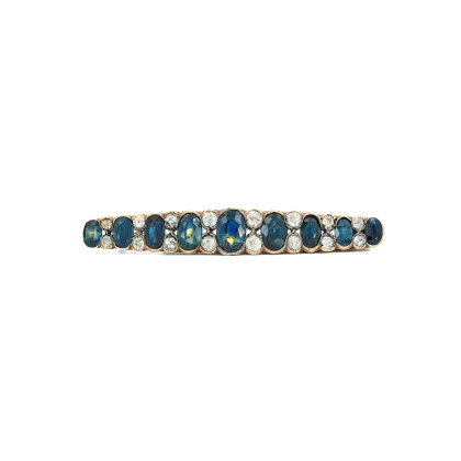Farbstein-Diamant-Brosche