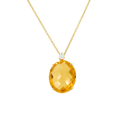 Farbstein-Diamant-Anhängerkette