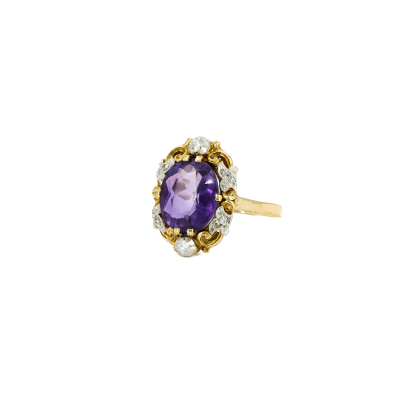 Amethyst-Diamant-Ring