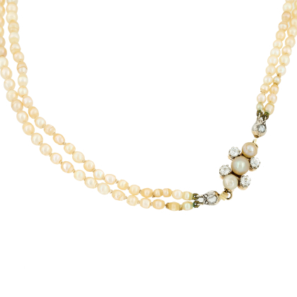 Zartes Perl-Diamant-Collier