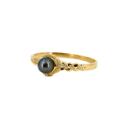 Tahiti Pearl-Diamond-Bangle