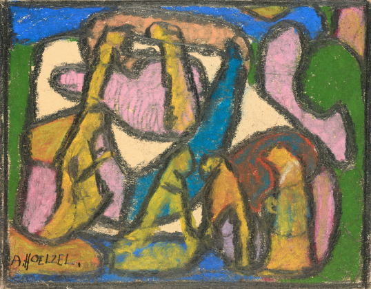 Untitled (Komposition grün/rosa/blau)