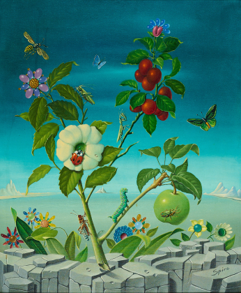 Blütenzweig mit Insekten