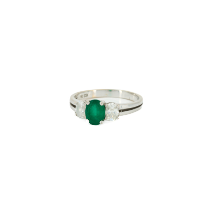 Smaragd-Diamant-Ring